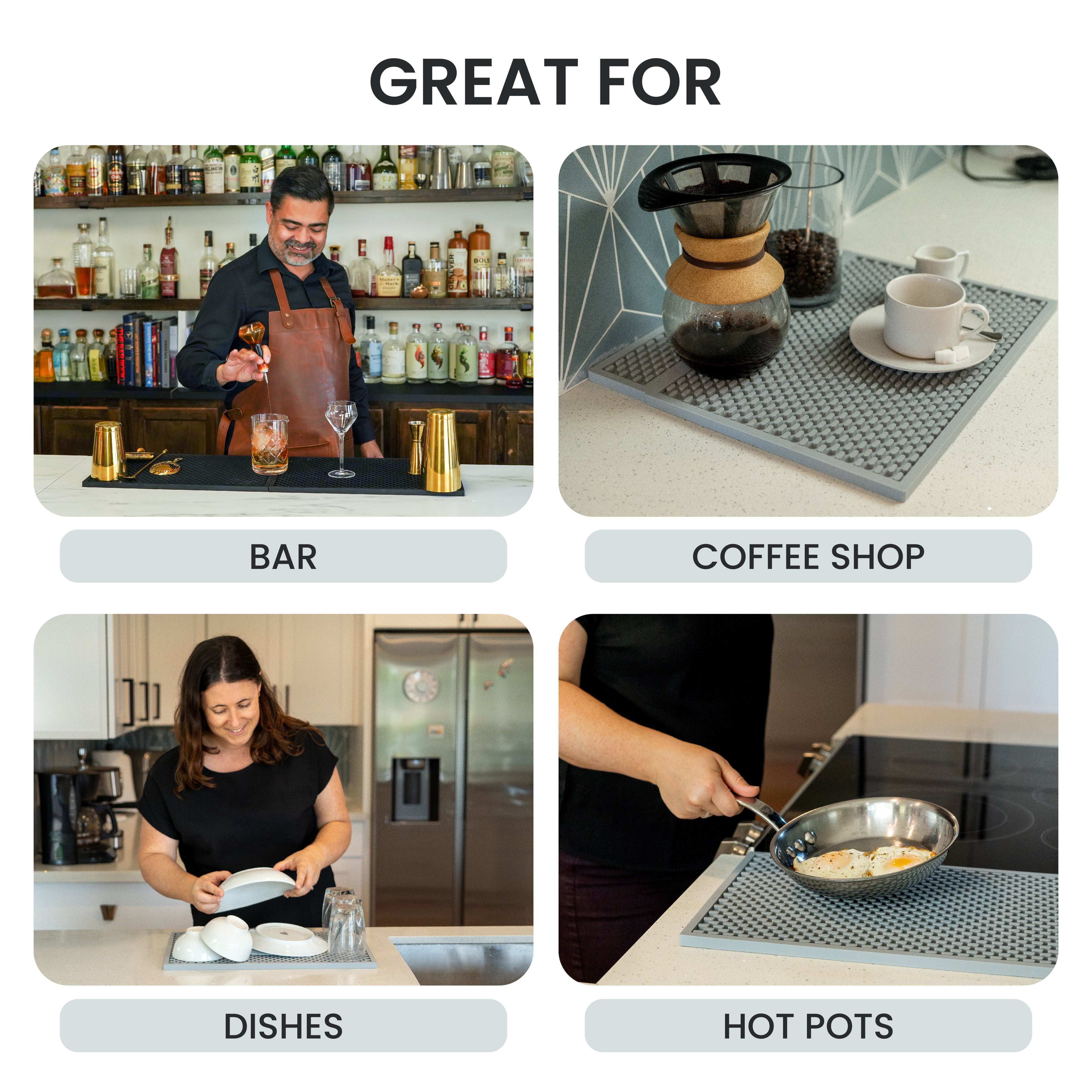 Gray Silicone Bar Mat