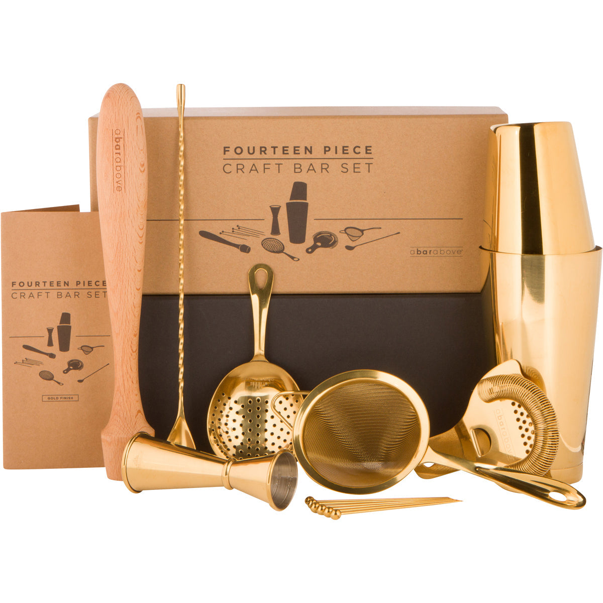 Tall Craft Bartending Jar w/ Gold Lid - Clear 12 oz — Bar Products