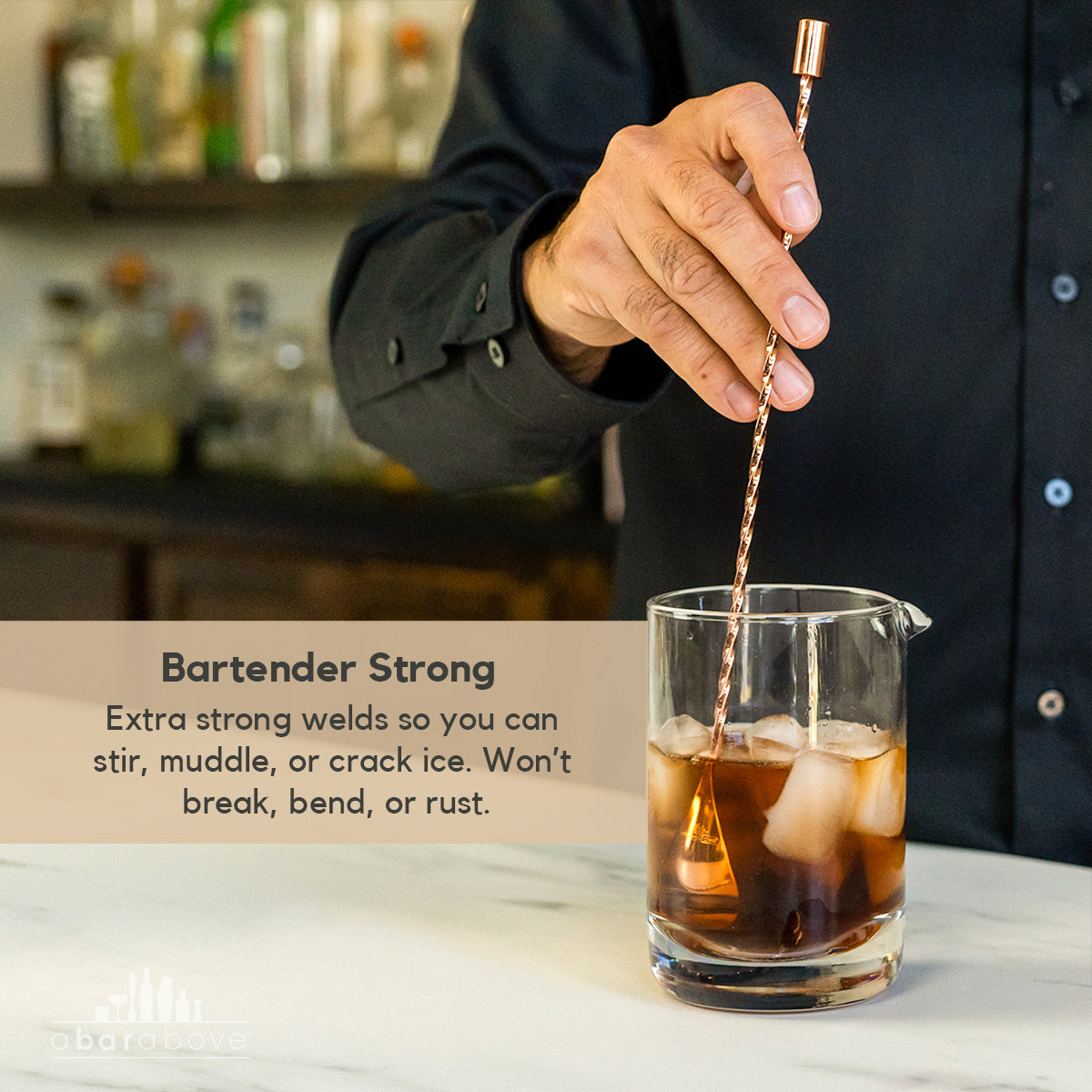 Spiral, Teardrop Bar Spoon, Copper