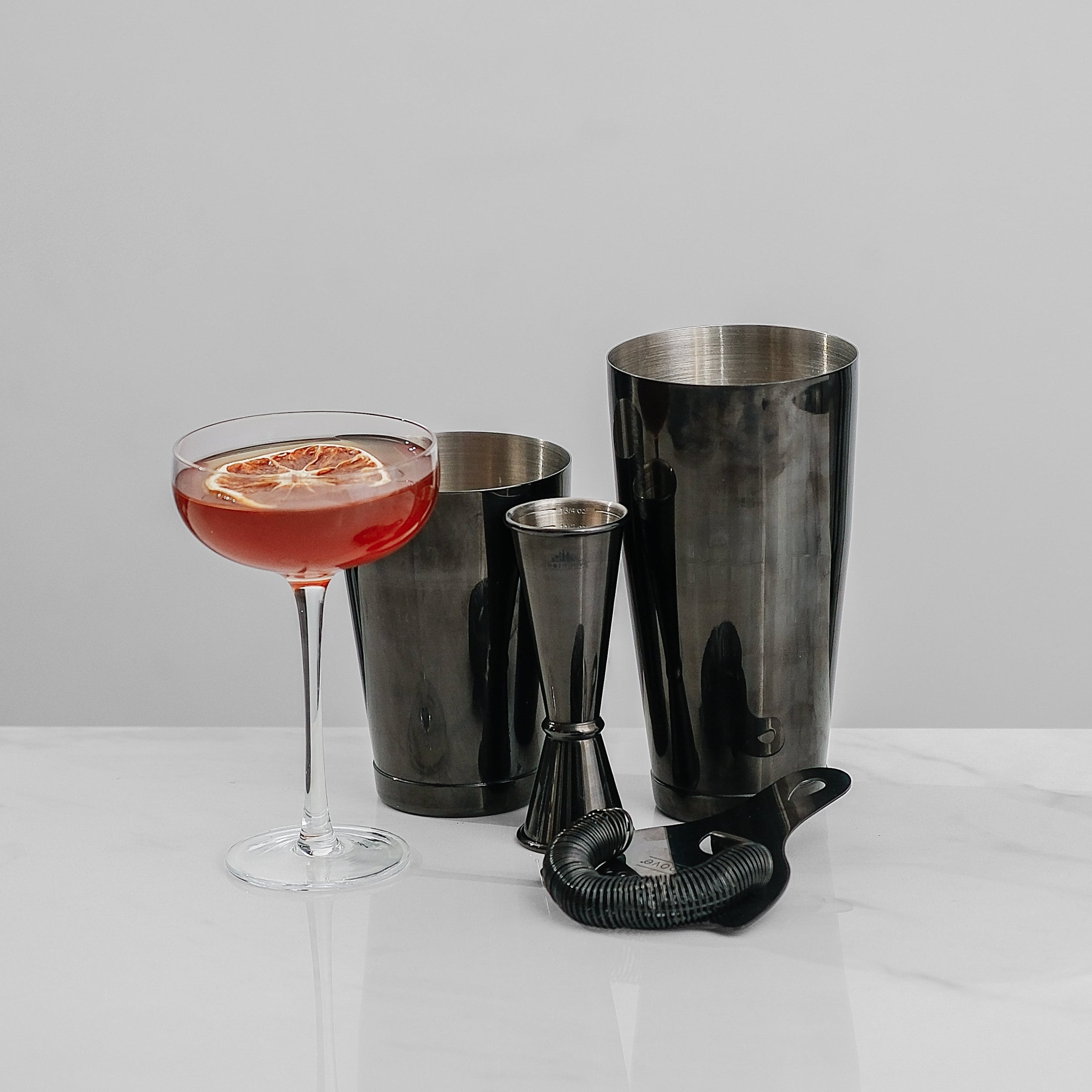 4-Piece Cocktail Shaker Set - Black