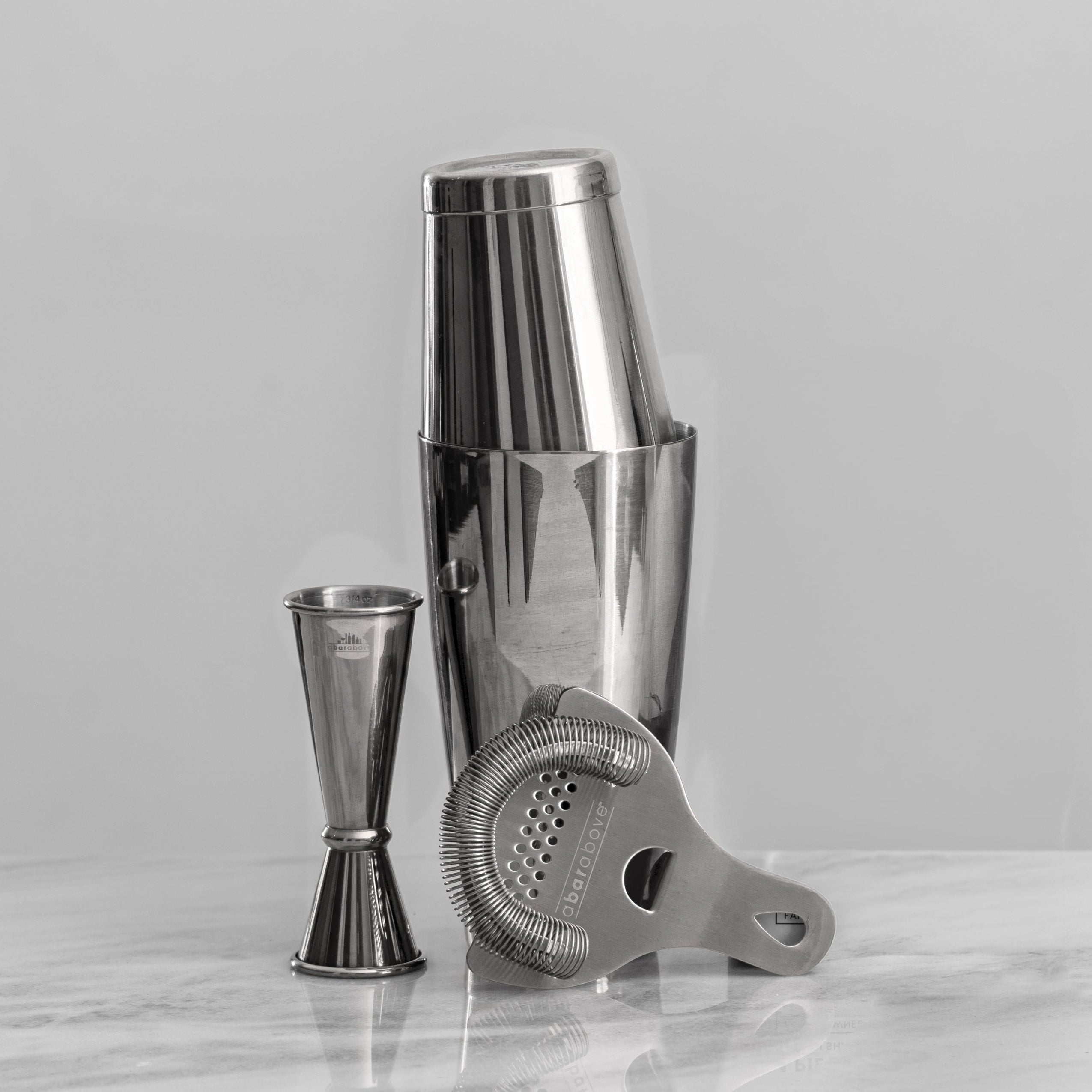 4-Piece Cocktail Shaker Set - Stainless Steel