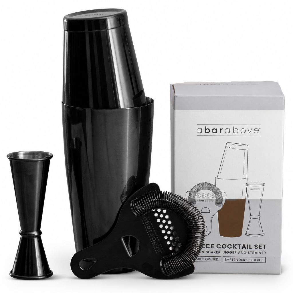 4-Piece Cocktail Shaker Set - Black