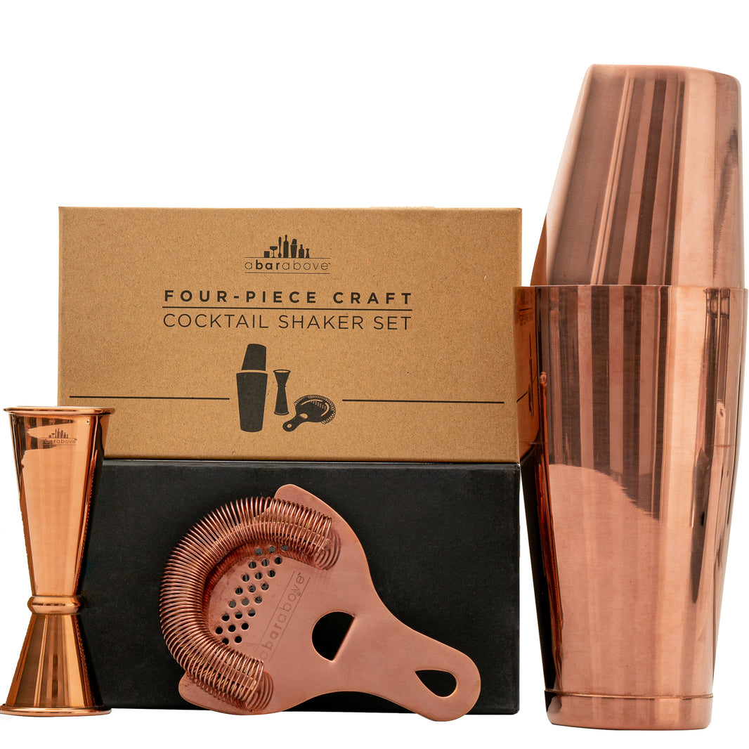 A Bar Above 4-Piece Stainless Steel Cocktail Shaker Set (Copper) | AC4Pc | Cocktail Hammer
