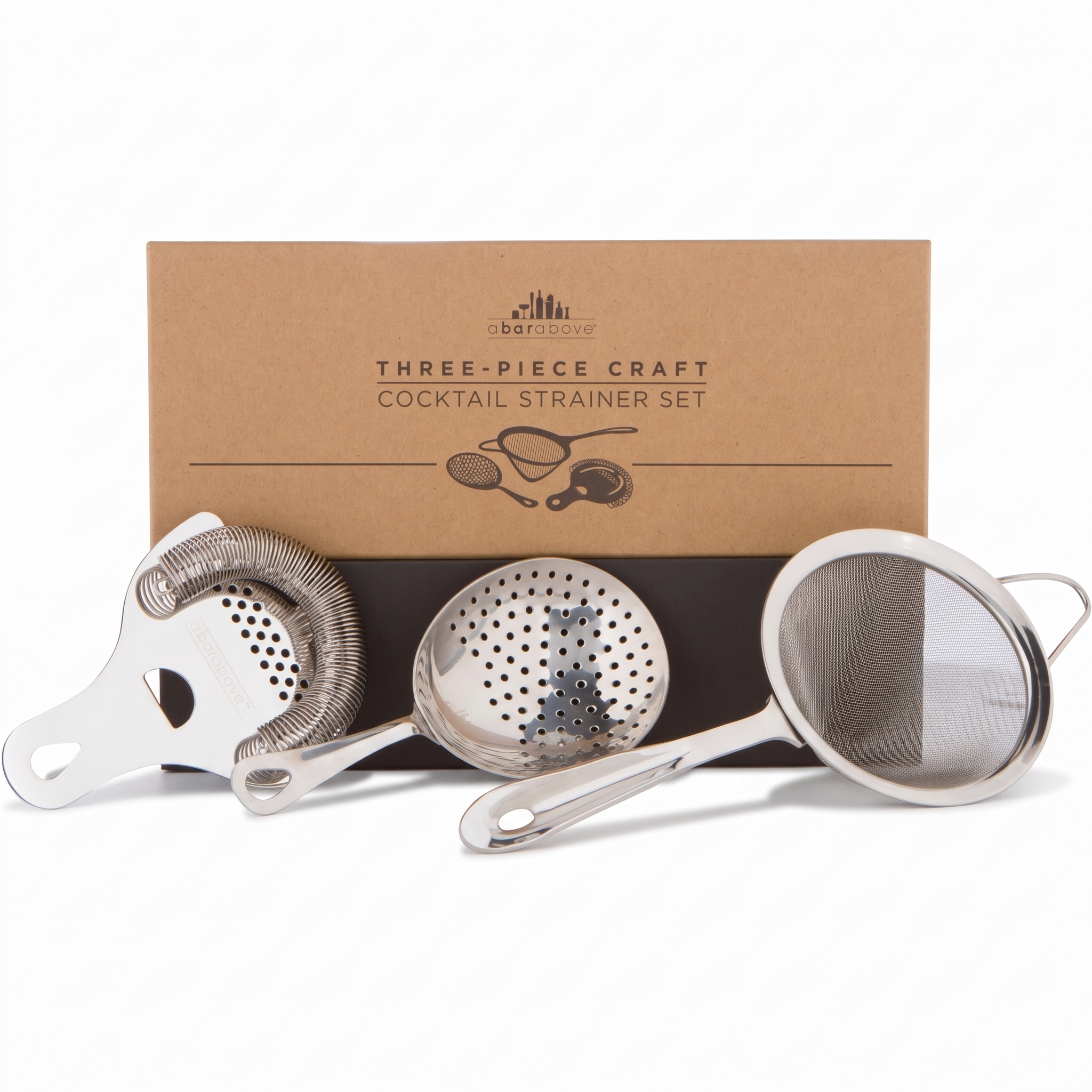 Complete 3-Piece Bar Strainer Set