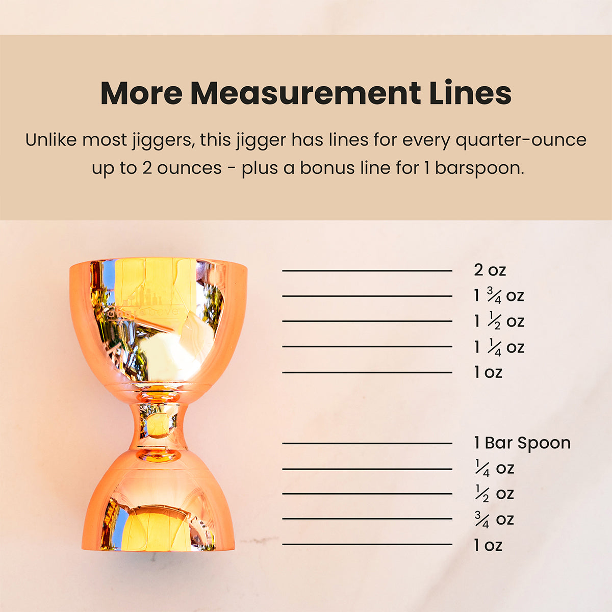 Bell Jigger, Copper (Bulk Packaging)