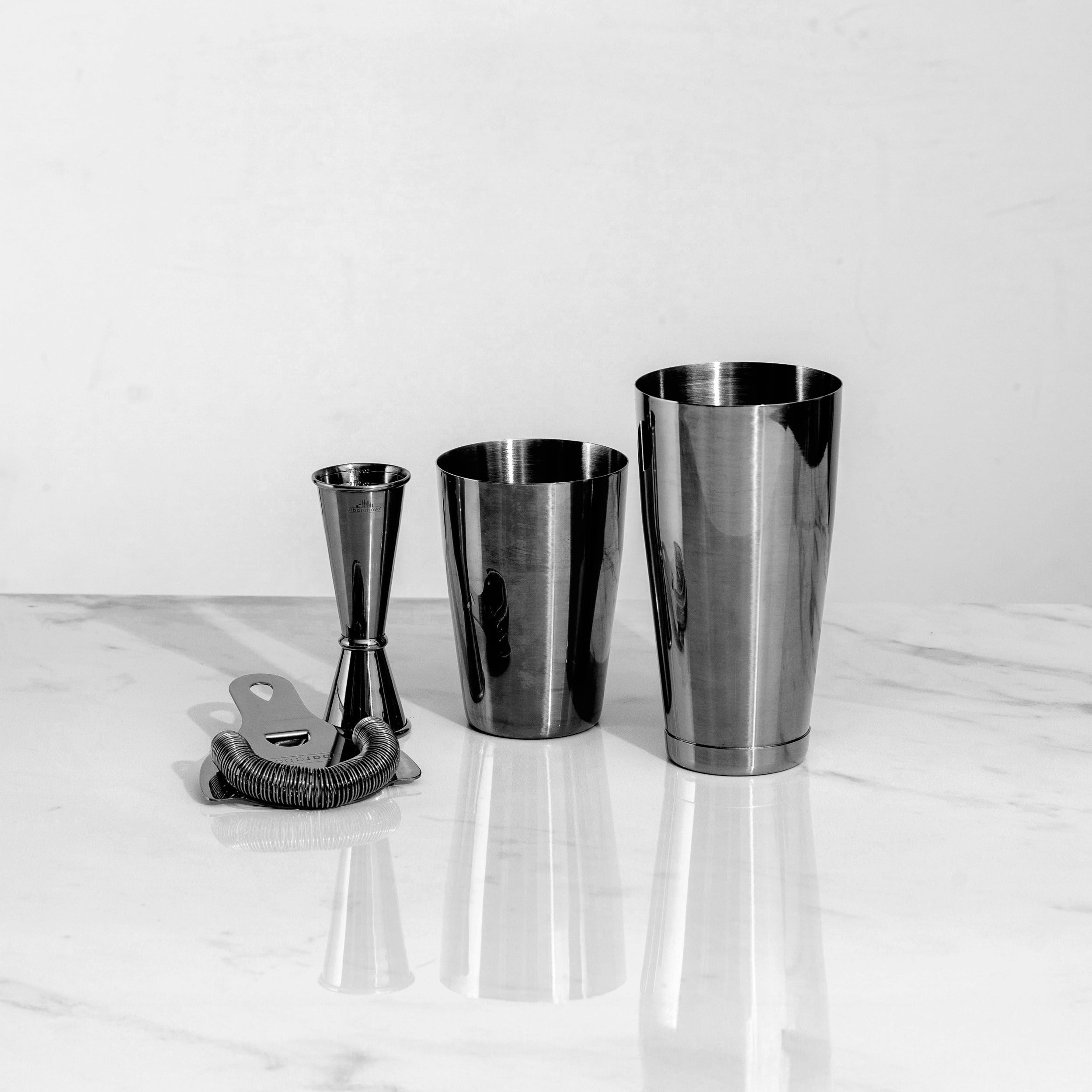 Black Cocktail Shaker Set (4-Piece)