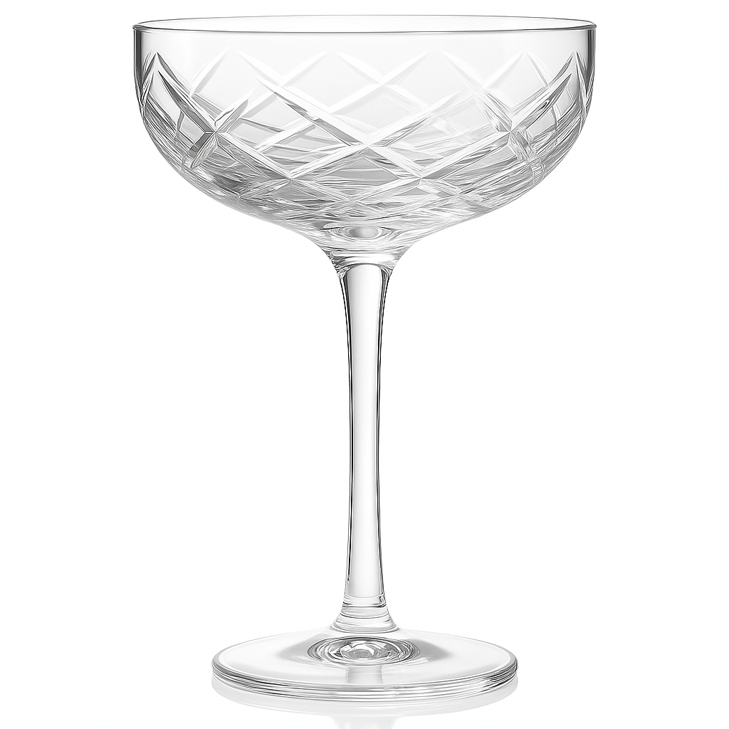 Diamond Cut Coupe Glass
