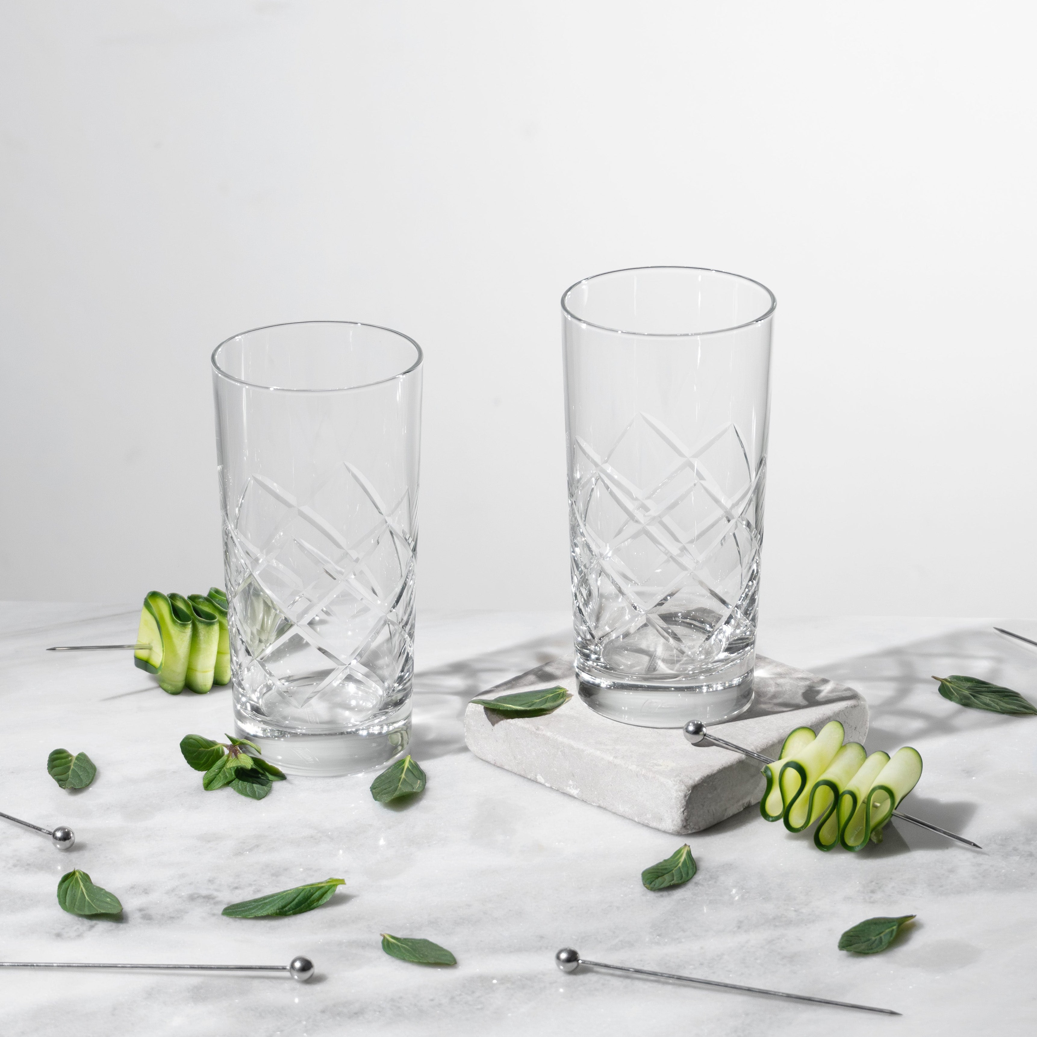 Diamond Cut Highball Glass