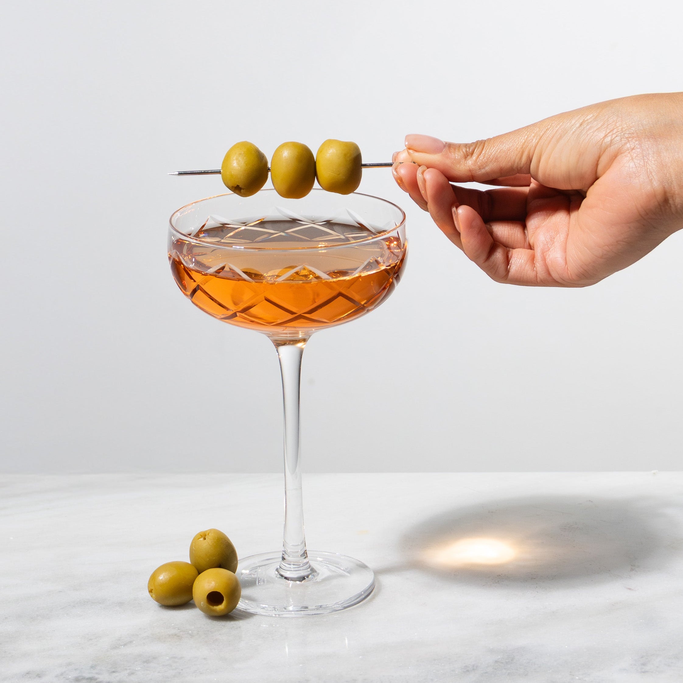 Diamond Cut Coupe Glass