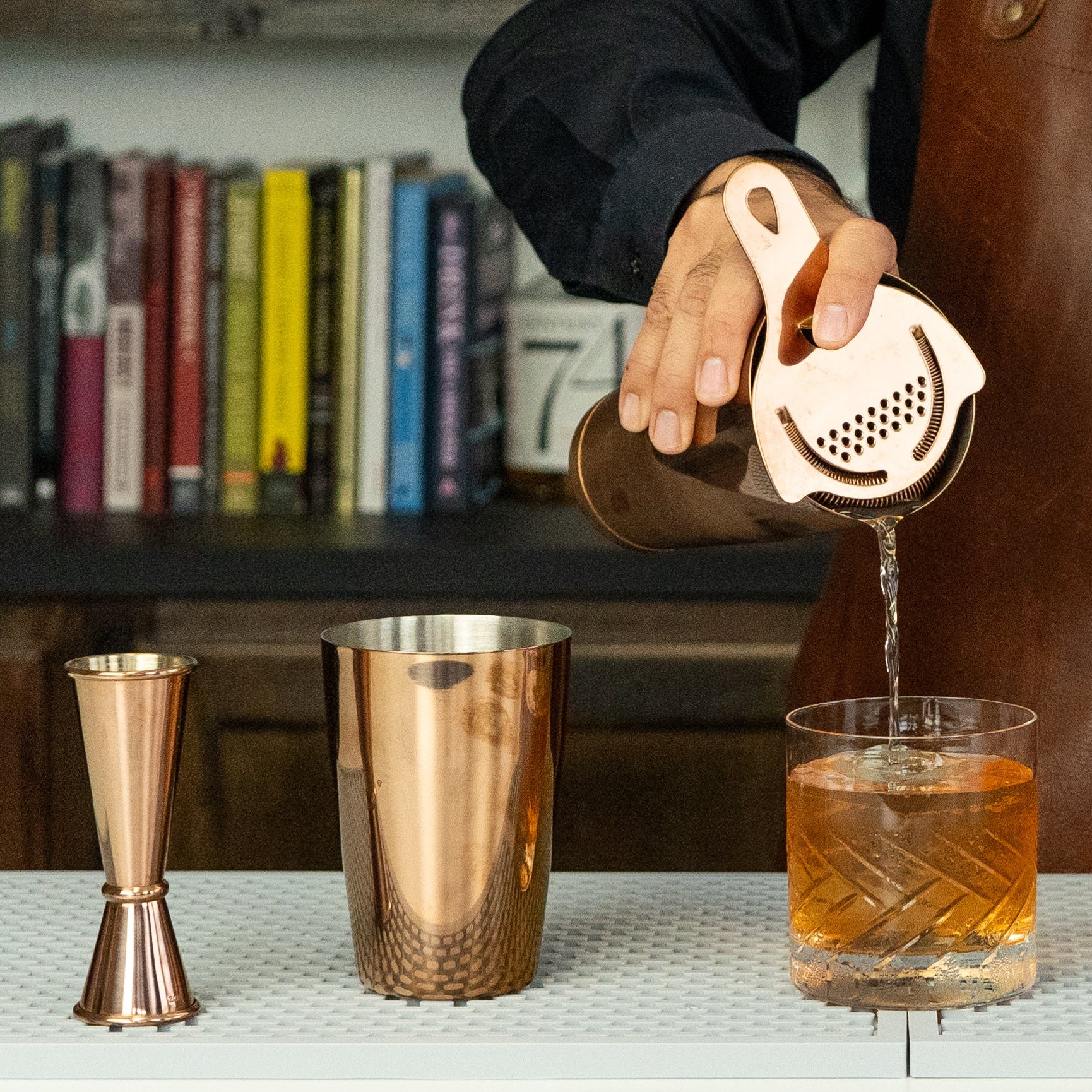 4-Piece Cocktail Shaker Set - Antique Copper