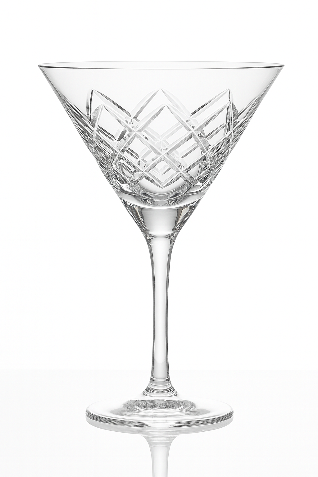 Diamond Cut Martini Glass