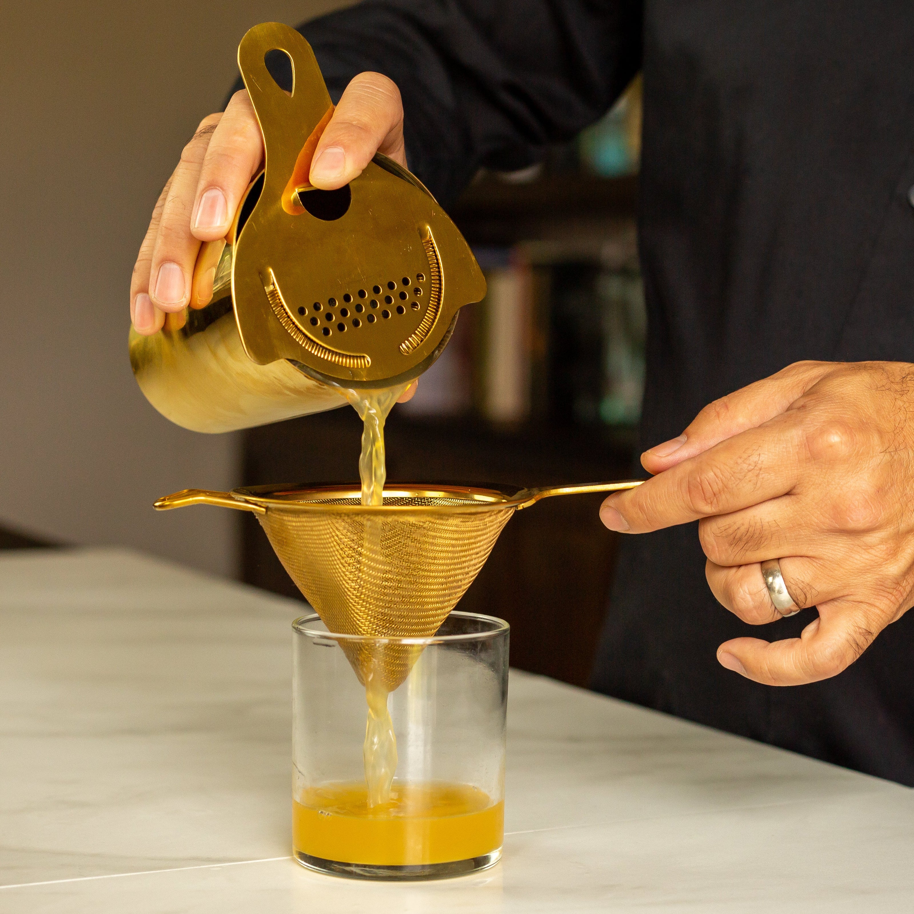 Fine Mesh Strainer - Gold