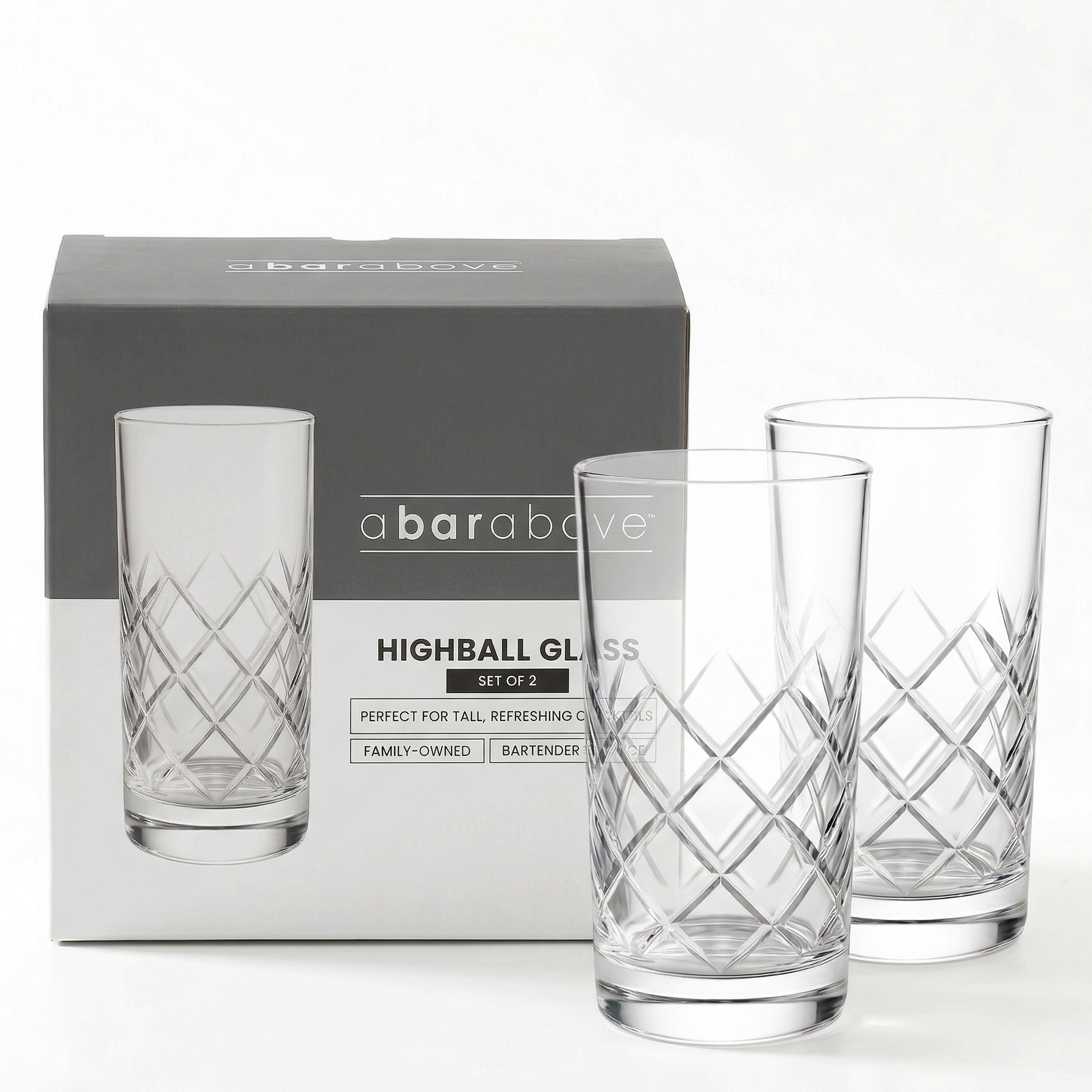 Diamond Cut Highball Glass