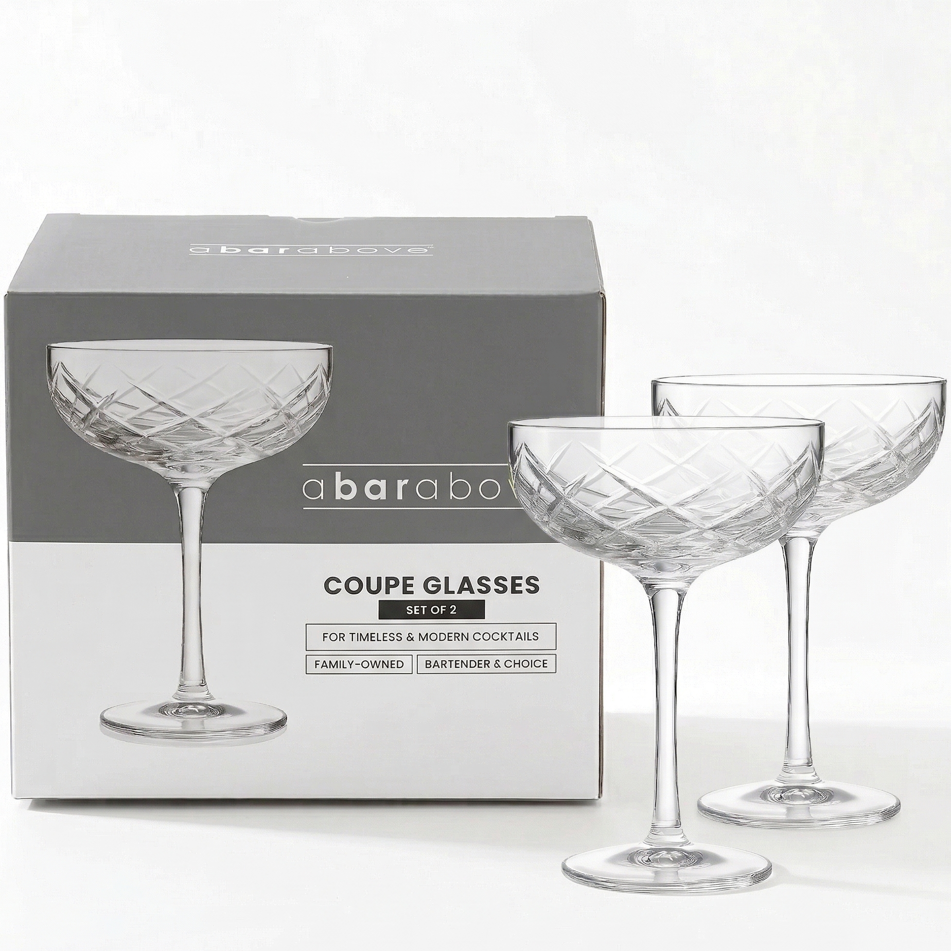 Diamond Cut Coupe Glass