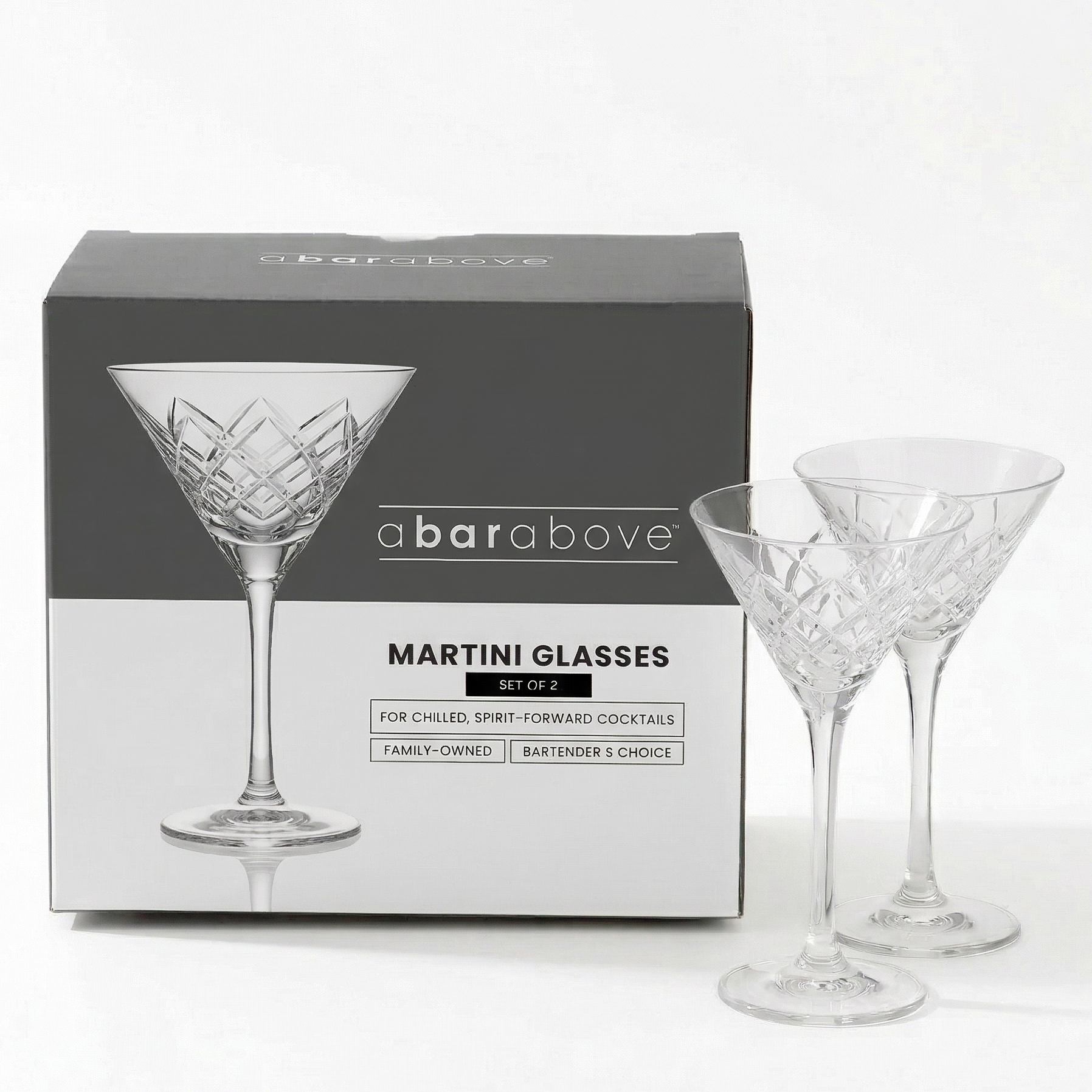 Diamond Cut Martini Glass