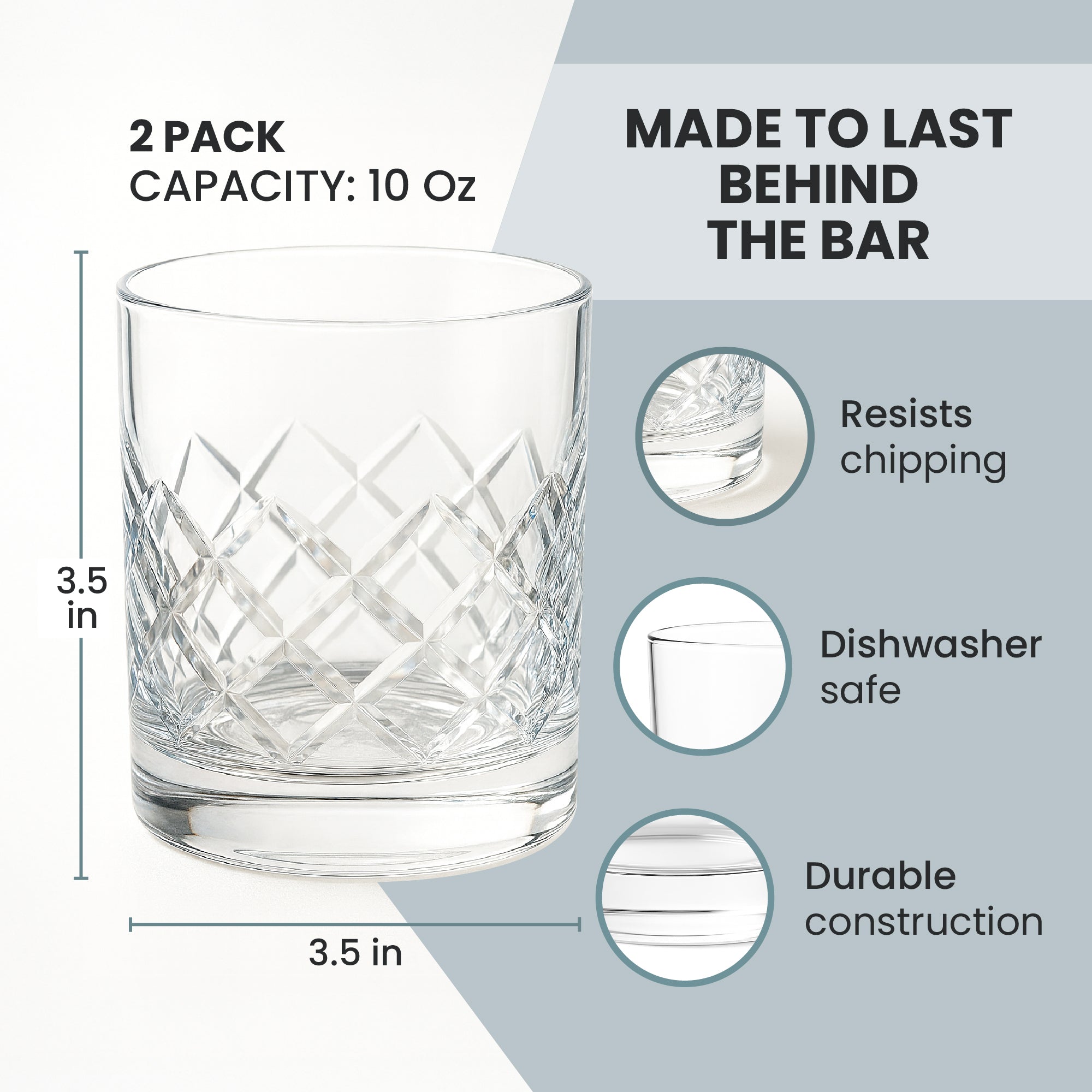 Diamond Cut Rocks Glass