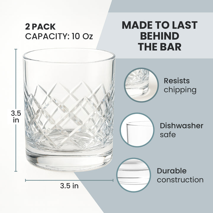 Diamond Cut Rocks Glass – A Bar Above