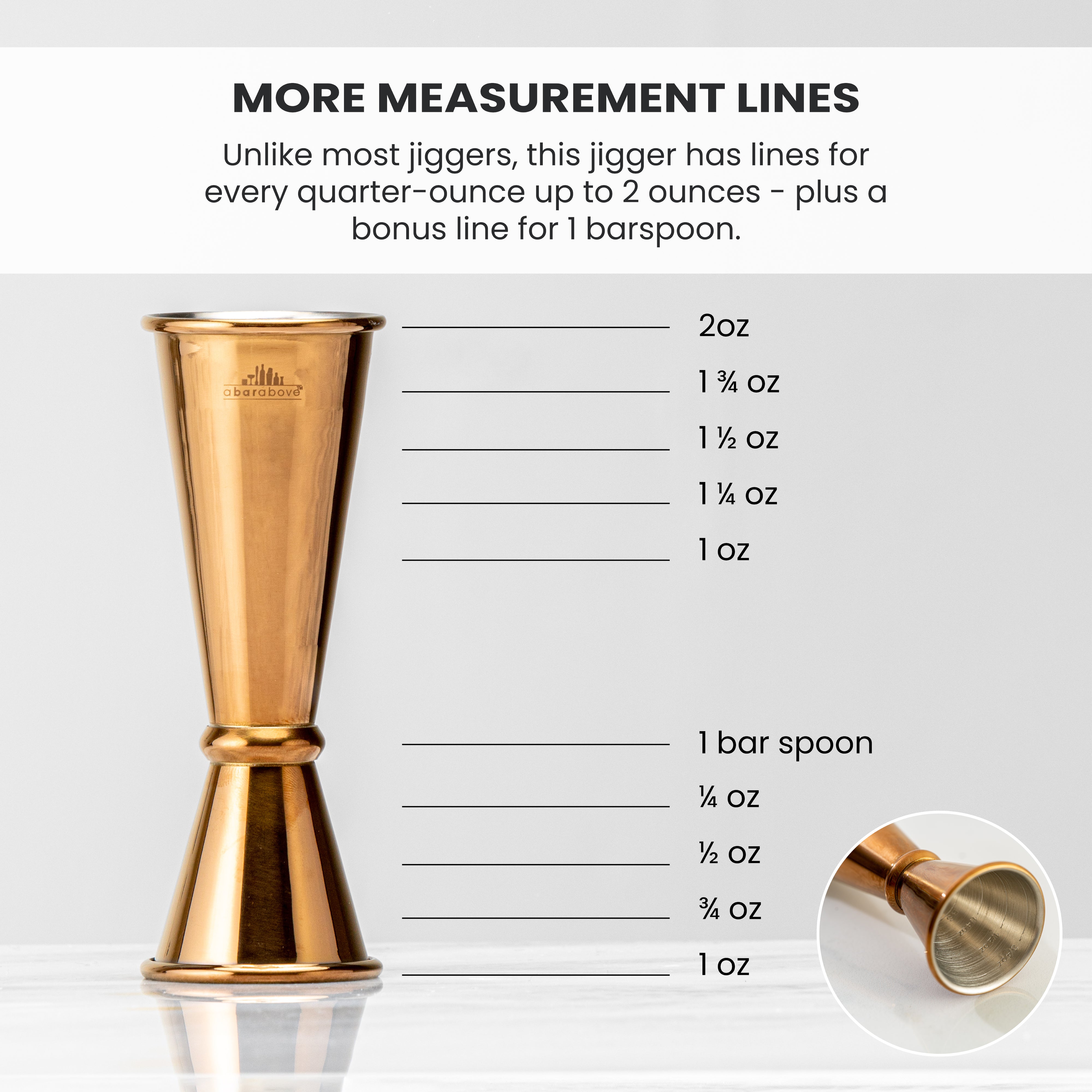 Copper Jigger Alcohol Measuring Tool Cocktail Measurement Bar Tool
