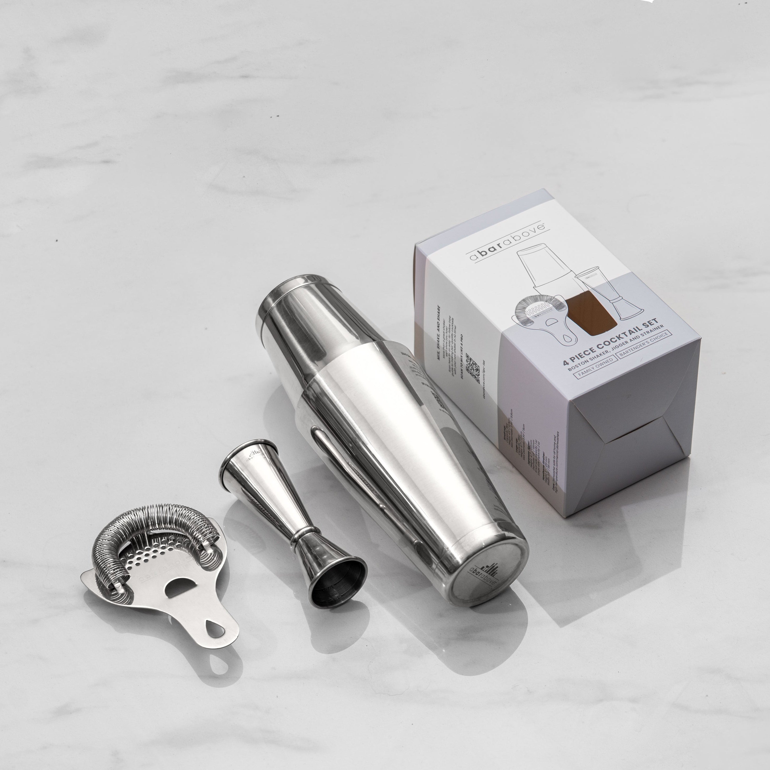 4-Piece Cocktail Shaker Set - Stainless Steel