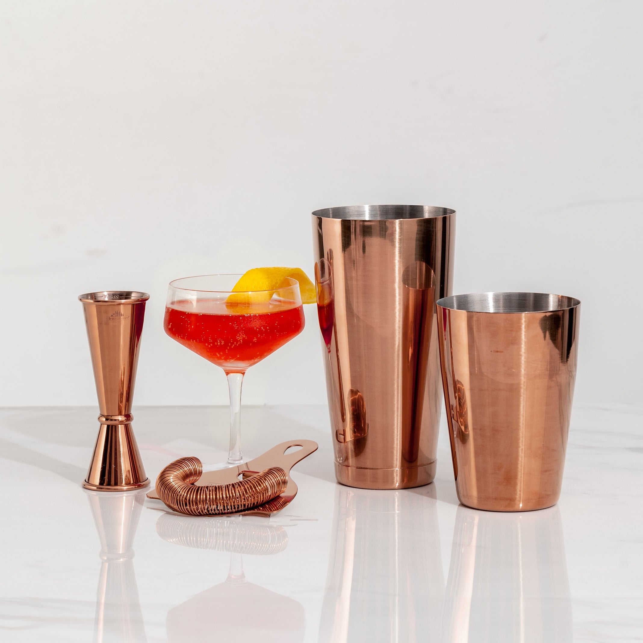 4-Piece Cocktail Shaker Set - Antique Copper