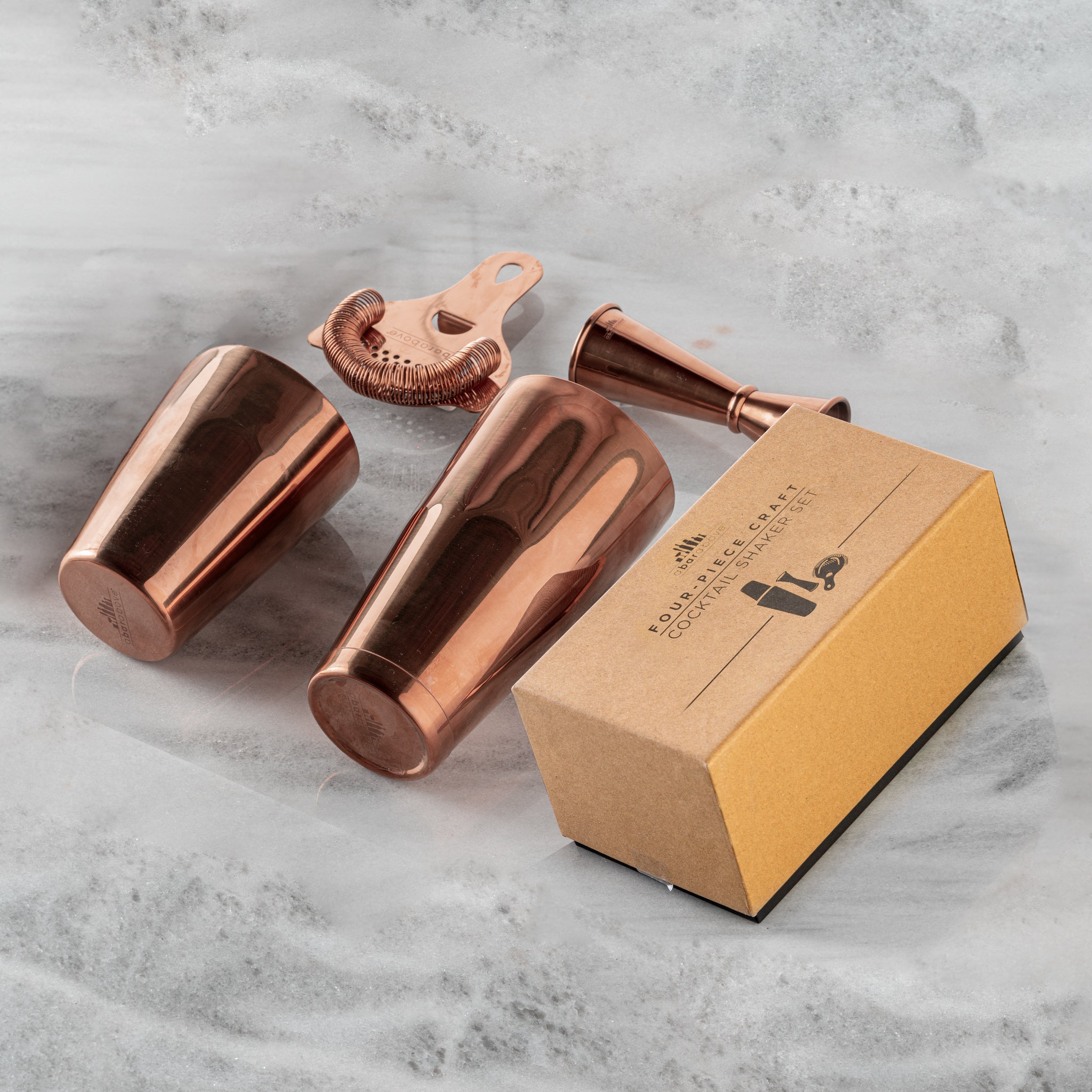 4-Piece Cocktail Shaker Set - Antique Copper