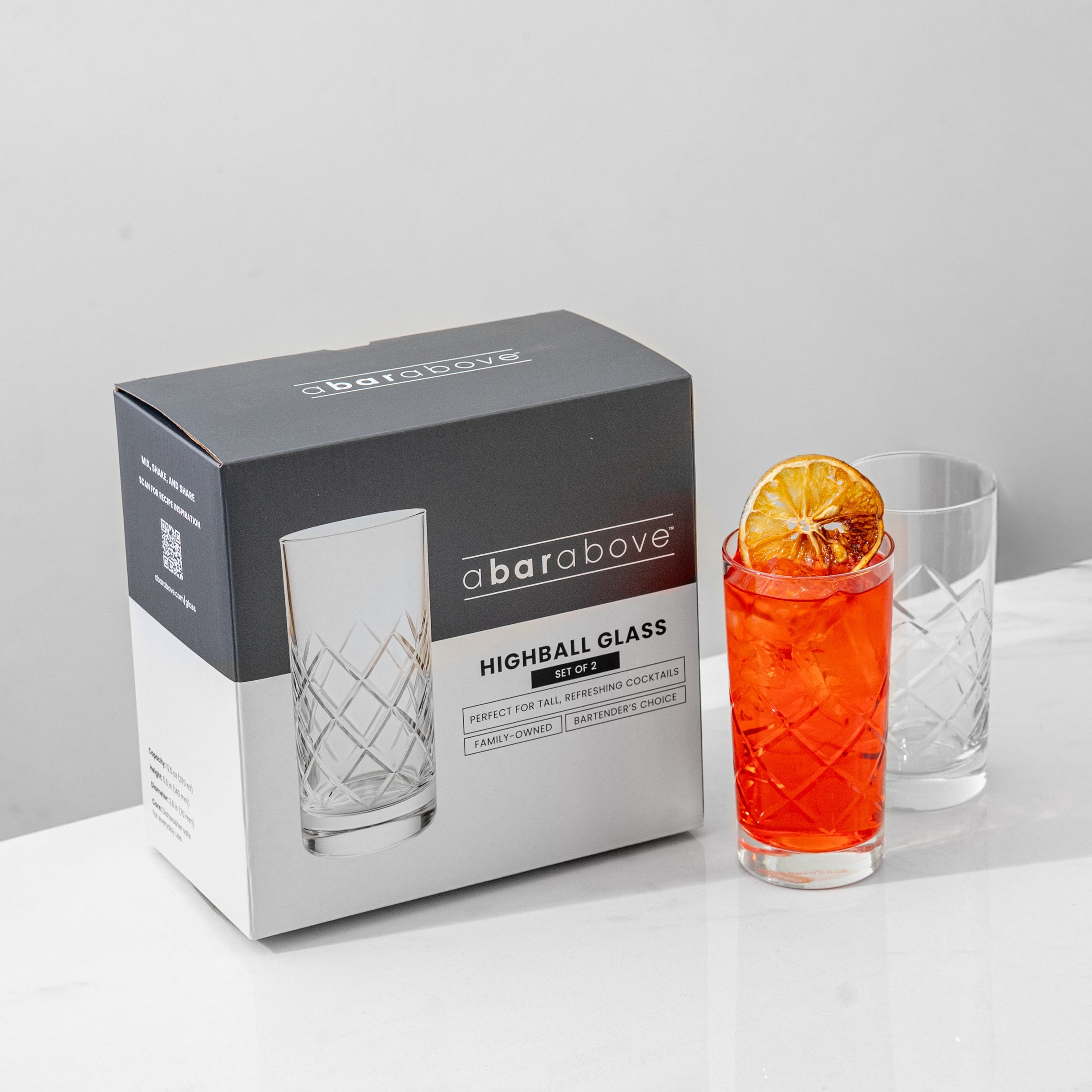 Diamond Cut Highball Glass