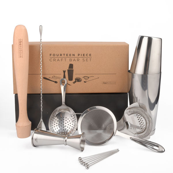 A Bar Above : Mixologist Bar Set (14-Pieces) Stainless Steel
