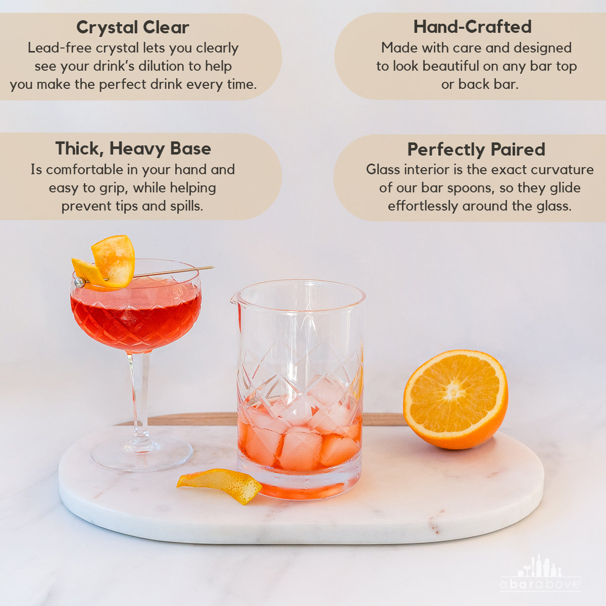 Cocktail Mixing Glass | Mixing Glasses - A Bar Above Diamond-Cut