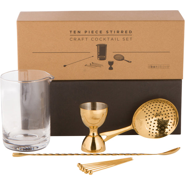 A Bar Above : Stirred Craft Cocktail Set (10Pc) Stainless Steel